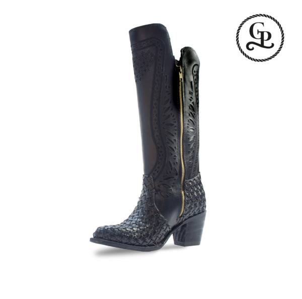 Bota para dama estilo teresa piel tejido petatillo