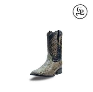 Bota vaquera horma bulldog piel pitón exótico