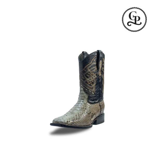 Bota vaquera horma bulldog piel pitón exótico