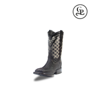 Bota vaquera horma bulldog piel pitón exótico nobuck