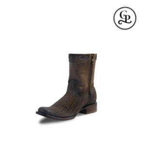 Bota vaquera horma franco piel cuello de toro color miel sombreado