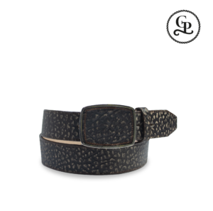 3-01 Cinturón caballero corte vaquero piel cuello de toro color negro