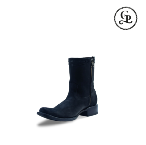 Bota vaquera horma franco piel nobuck color negro