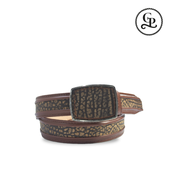 Cinturón caballero corte vaquero piel cuello de toro color miel