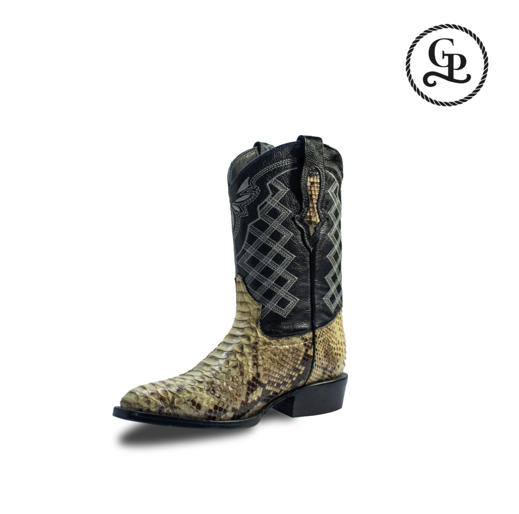 Bota caballero horma oval piel pitón exótico