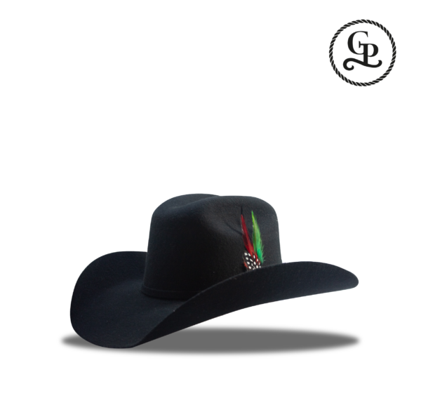 texana de lana color negro estilo 8 segundos