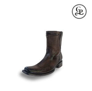 Bota vaquera horma franco piel borrego color cafe