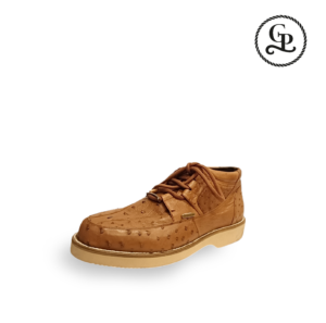 Zapato color cognac, para Caballero, piel avestruz exótica