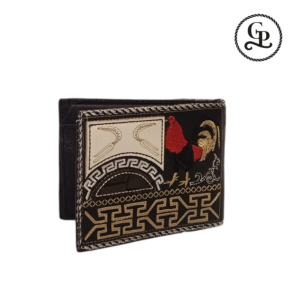 02-01 Cartera para caballero galaneada Gallo color negro