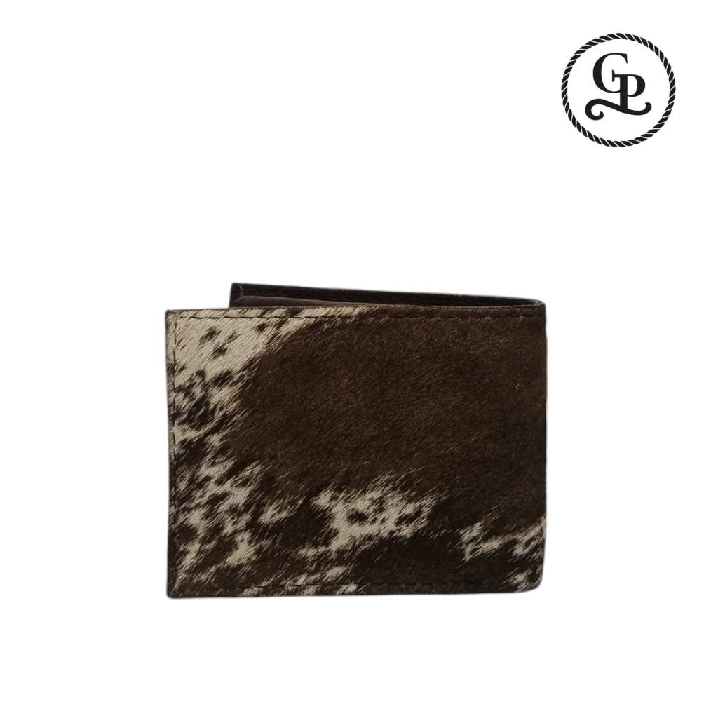 Cartera para caballero piel pelo vacuno color pinto