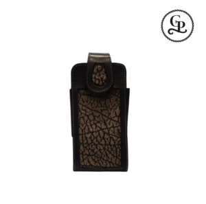 Portacelular piel cuello de toro color negro