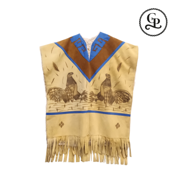 Gabán color beige, Unisex de Piel Gamuza