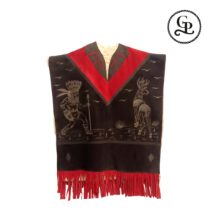 Gabán negro, unisex con diseño en grabado a láser