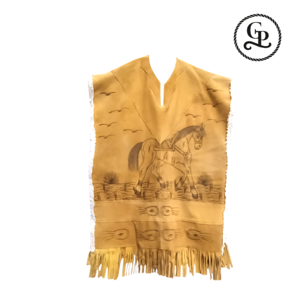 Gabán color Miel, de gamuza unisex elegante