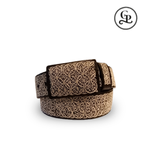 Cinturón para caballero artesanal bordado a mano en pita de maguey figura aros color negro