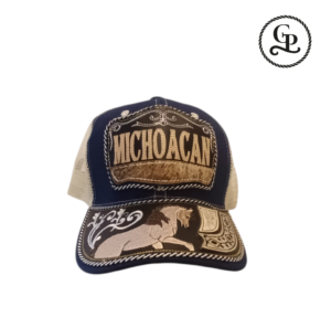 g-03-01-01 Gorra vaquera galaneada Michoacán Caballo color azul marino