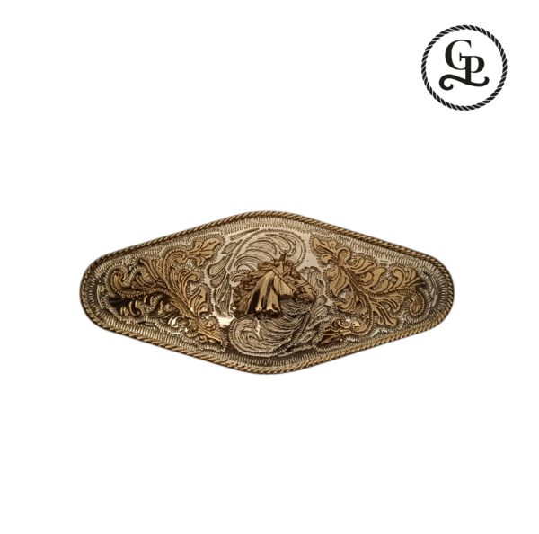 Hebilla unisex modelo mariachi caballo color oro