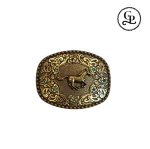 h-03-01-01 Hebilla unisex figura Caballo color bronce