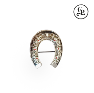 Hebilla unisex herradura rameada color negro plata