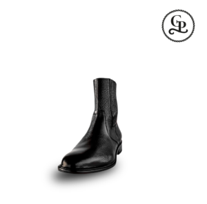 Botín para hombre estilo clásico piel de Venado original con cierro, suela cuero, color negro