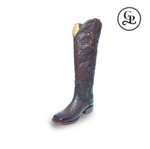 Bota vaquera para dama estilo 2044 cuadrada piel borrego floter láser